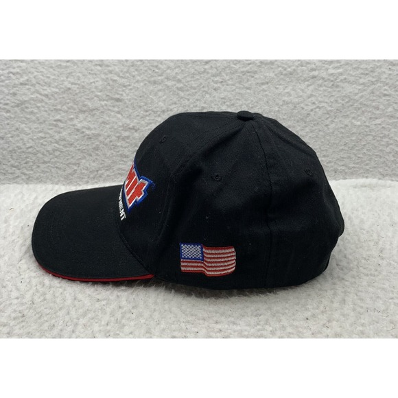 Summit Racing Baseball Hat Mens Hook Loop OSFM Black Red American Flag Dad Cap - Picture 2 of 6